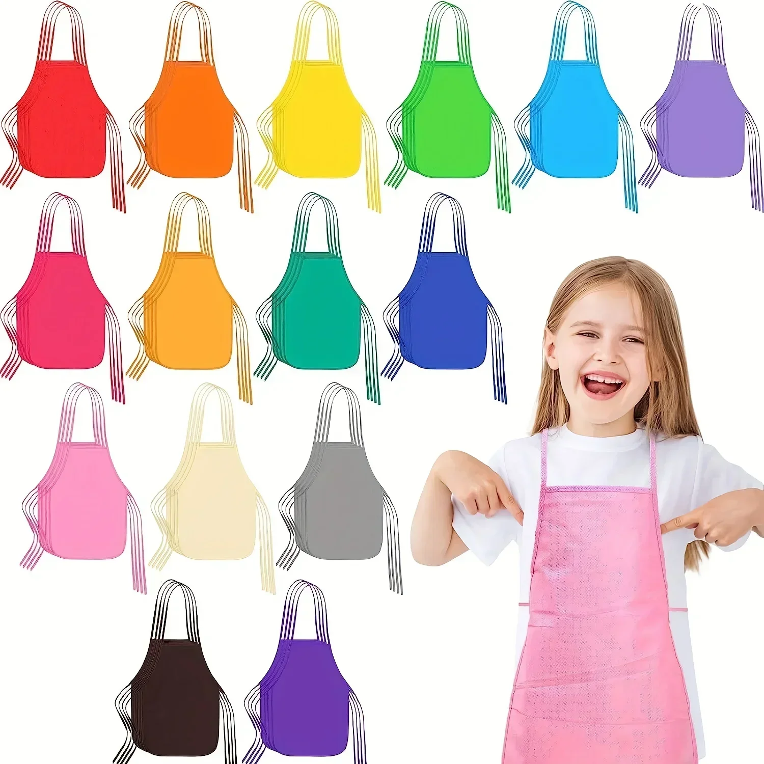 Art Craft Classes - 30 pièces enfants Non-tissé tablier classe