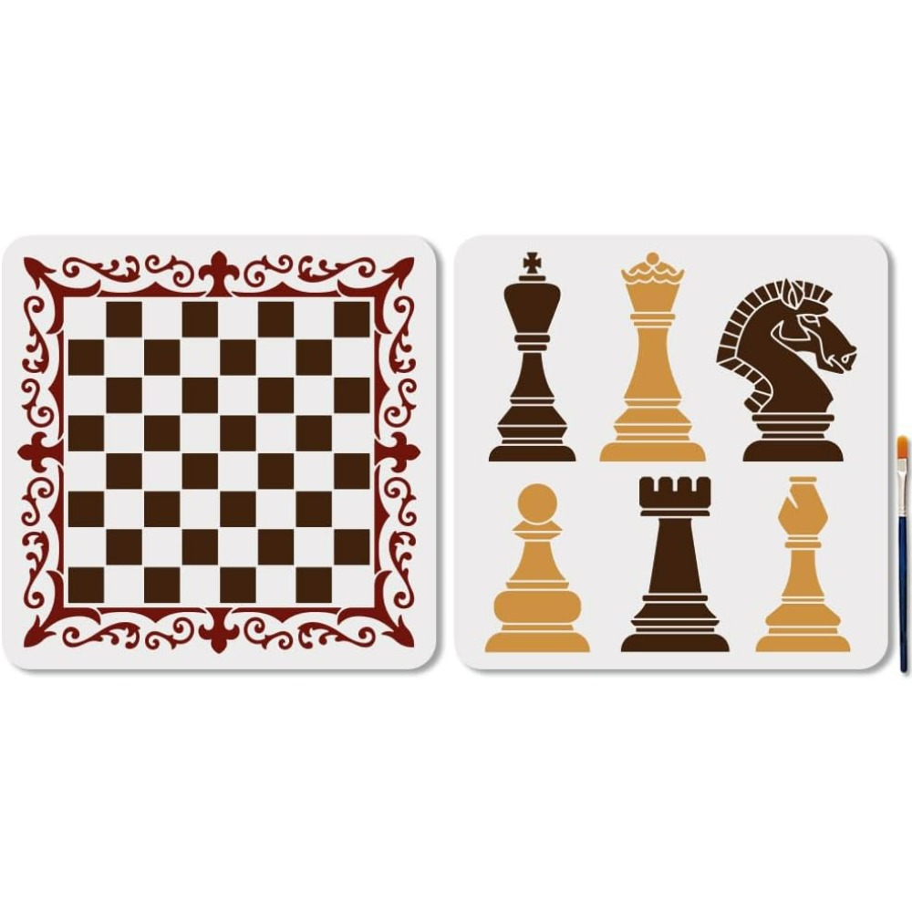 Art Craft Template - Pochoir en dentelle pour pièces d'échecs,