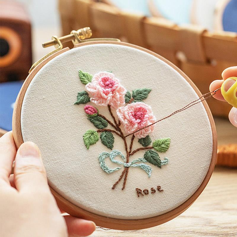 Embroidery Hoop Kit - Cerceaux de broderie en bois de