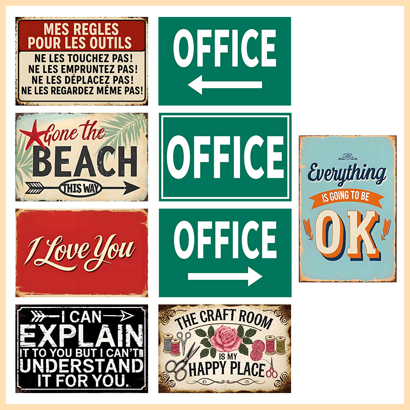 Art Craft Quotes - Plaque Murale Métallique Vintage pour Bureau