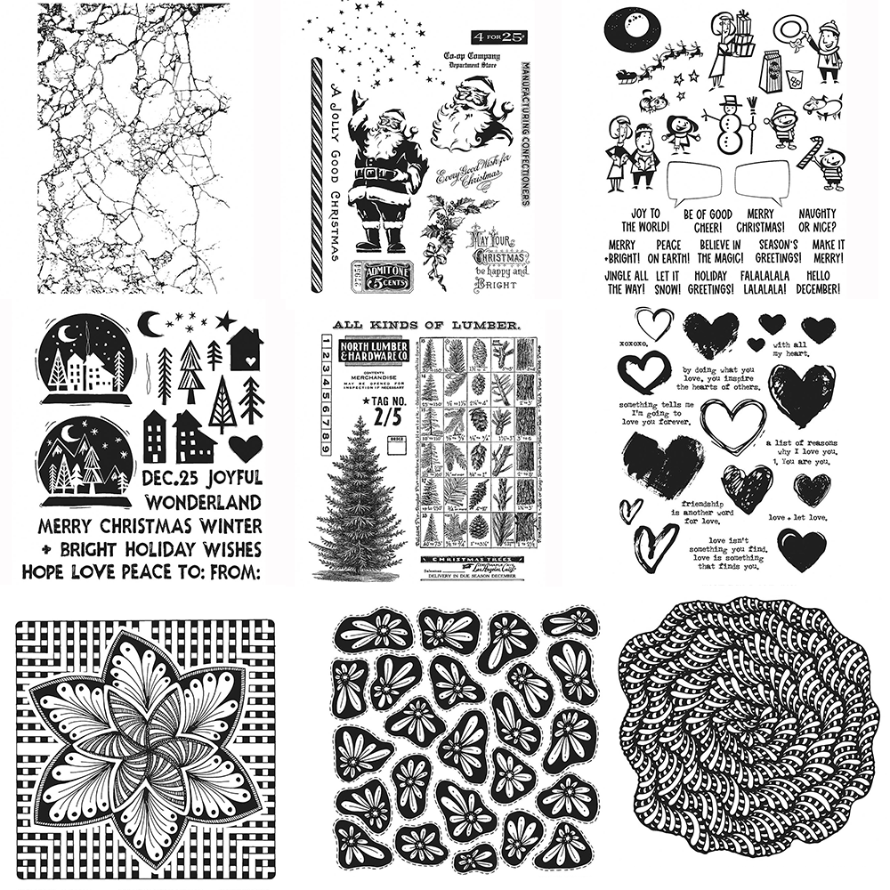 Art Craft Template - Timbres transparents de fleurs d'arbre de