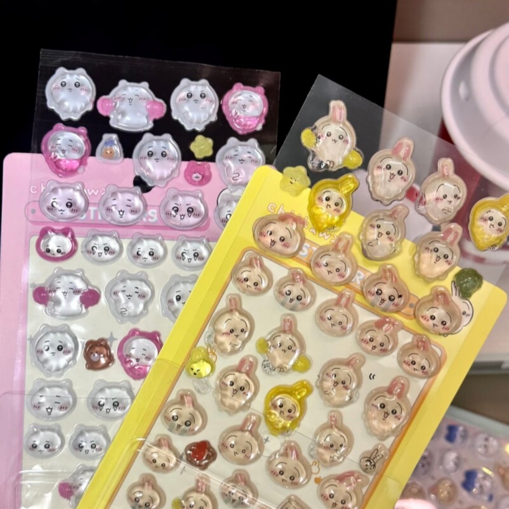 Art Craft And Cloth - Autocollants 3D en cristal gaufré Chiikawa