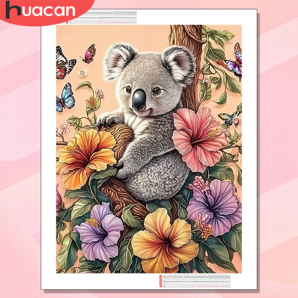 Art Craft Kite - HUACAN Diamond Art Koala Animal Flower