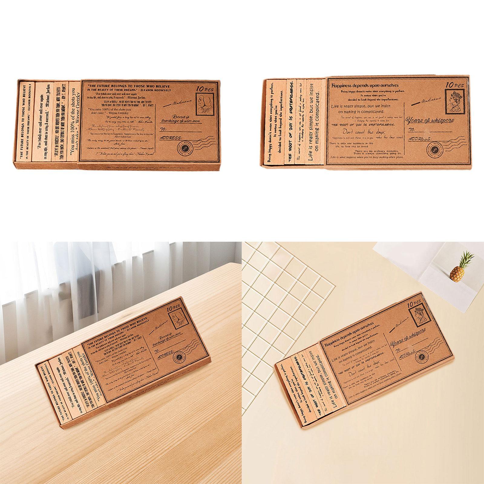 Art Craft Quotes - Ensemble de tampons en bois, papeterie