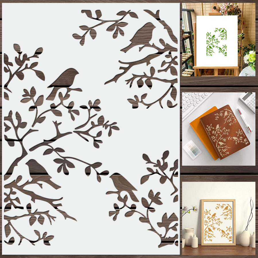 Pochoir de branche d'oiseau DI - Art Craft Template avis et prix