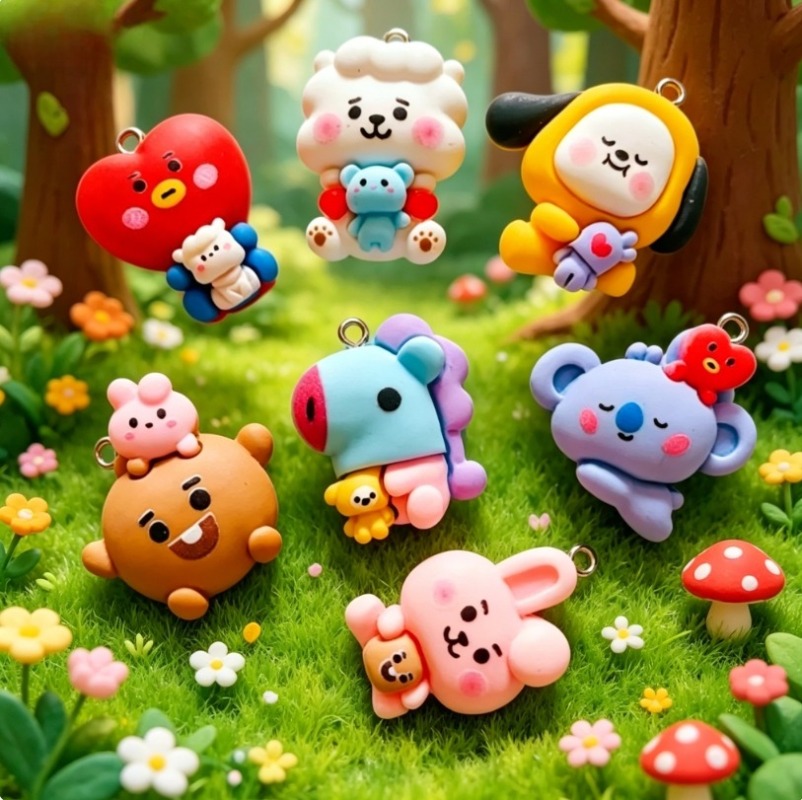 Breloques en résine BT21, 7 pi - Art Craft Store avis et prix