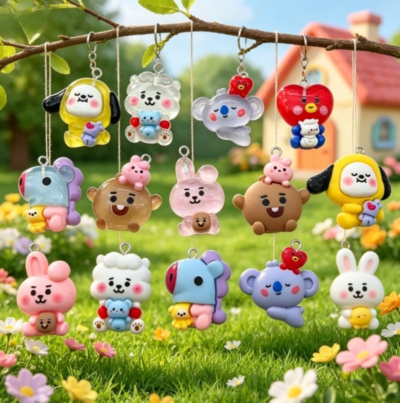 Breloques en résine BT21, 7 pi - Art Craft Store avis et prix